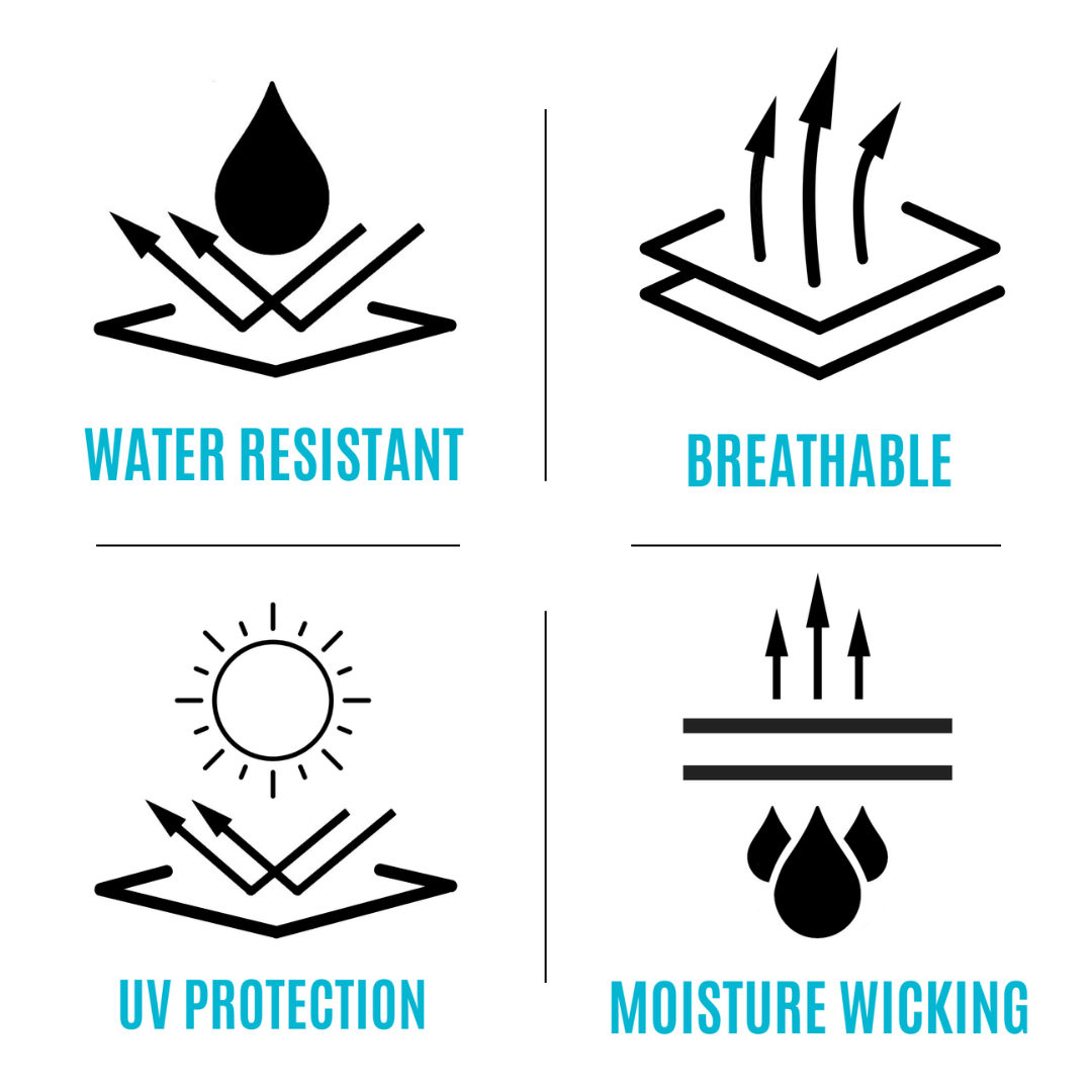 Water Resistant | Breathable | UV Protection | Moisture Wicking